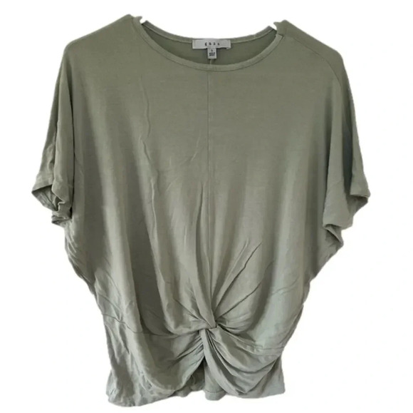 gaze Tops - Gaze Women's Army Green Short Sleeve Twisted Front Top